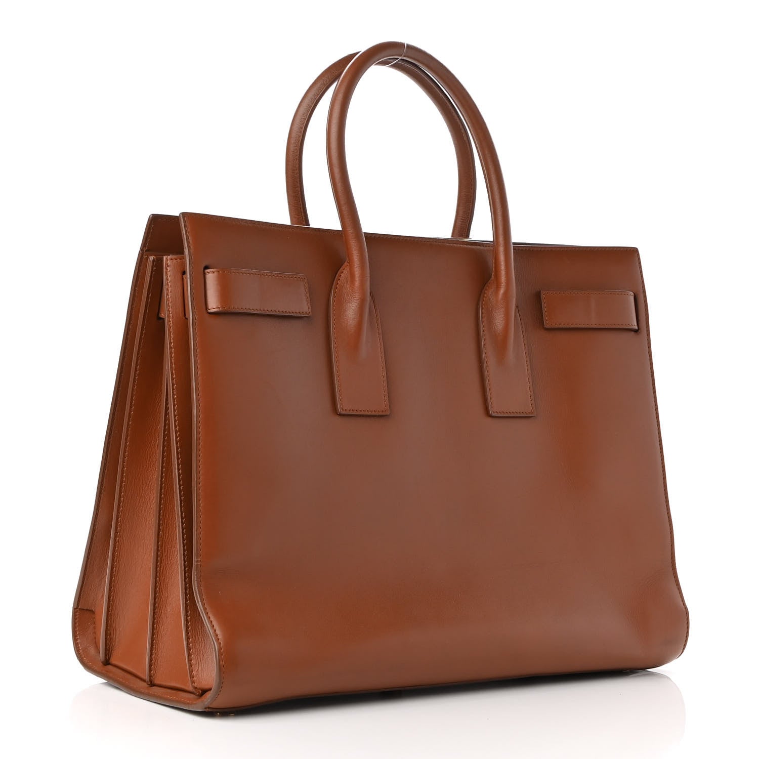 Saint Laurent Calfskin Large Sac De Jour Carryall Cognac 3 of 9