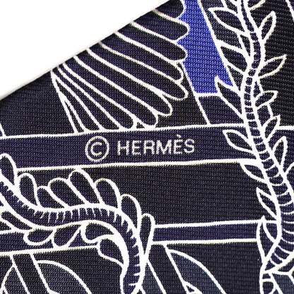 Hermes Silk Animapolis Plumetis Twilly Marine Bleu Royal 4 of 4
