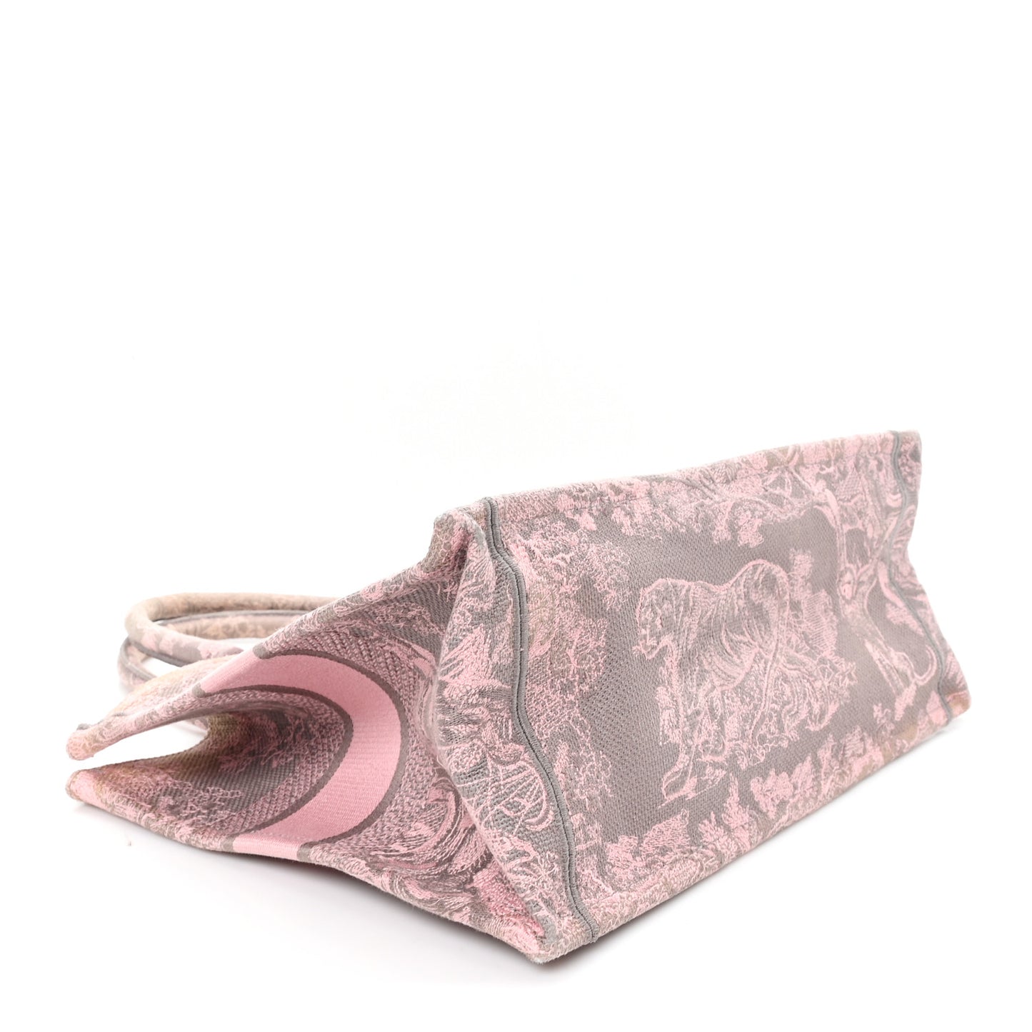 Canvas Embroidered Medium Dioriviera Toile De Jouy Book Tote Pink Grey