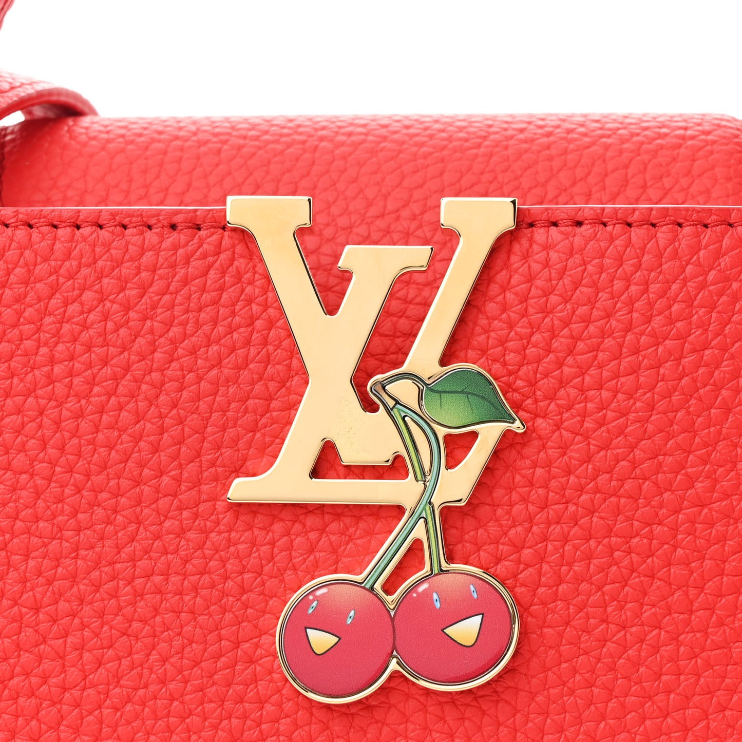 LV X TM Taurillon Cerises Capucines BB Rouge