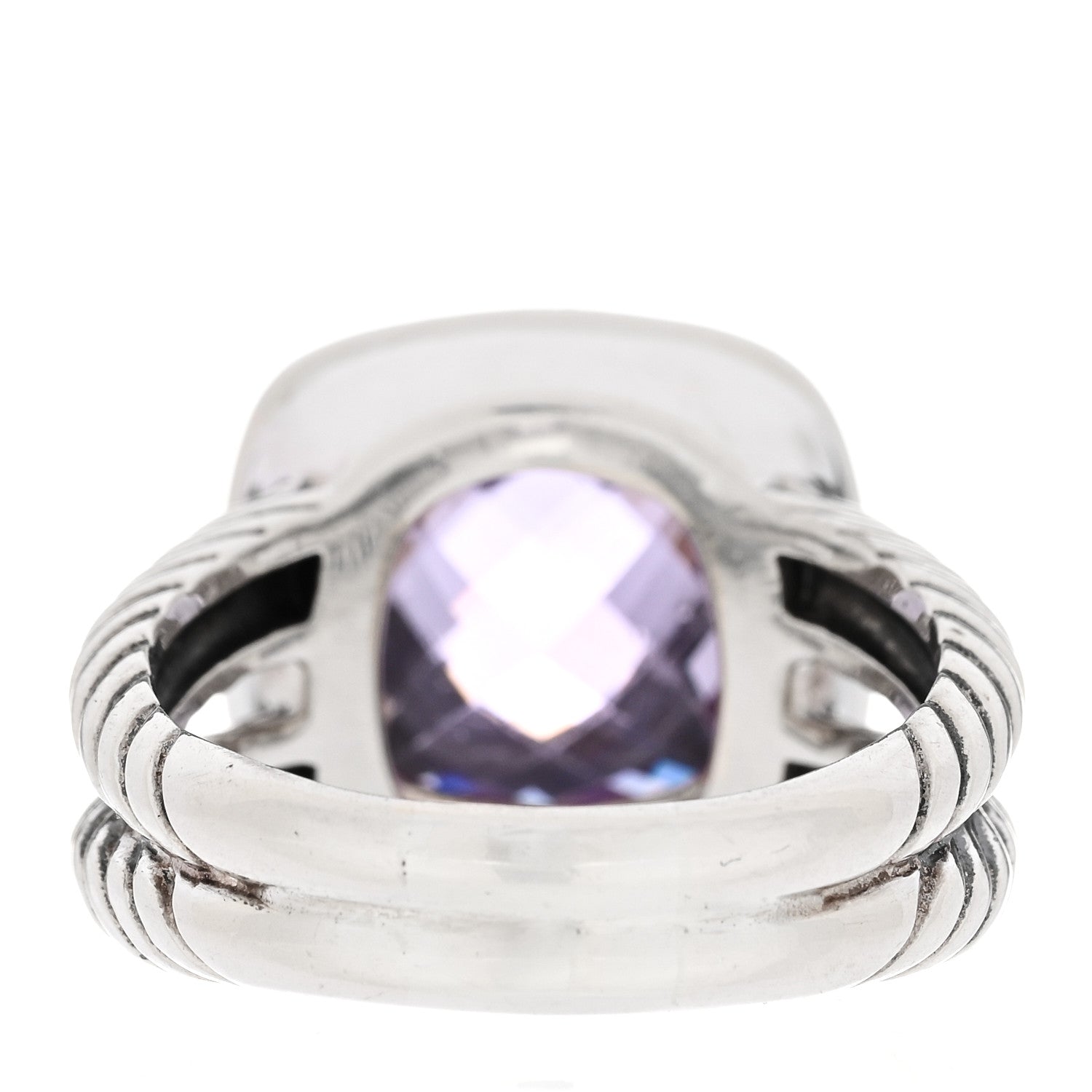 David Yurman Sterling Silver Diamond Amethyst 11mm Albion Ring 58 8.5 4 of 5