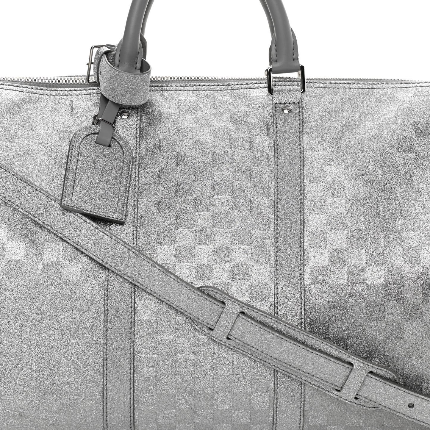 Damier Glitter Keepall Bandouliere 50 Silver