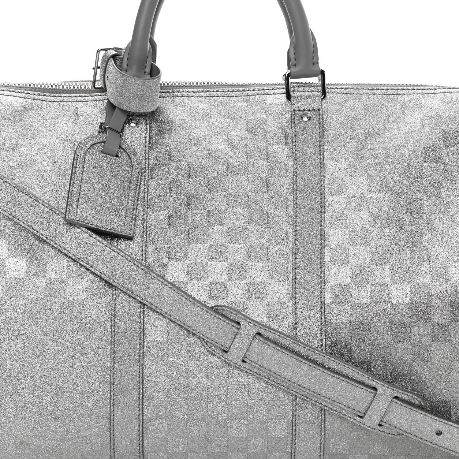 Louis Vuitton Damier Glitter Keepall Bandouliere 50 Silver 7 of 13