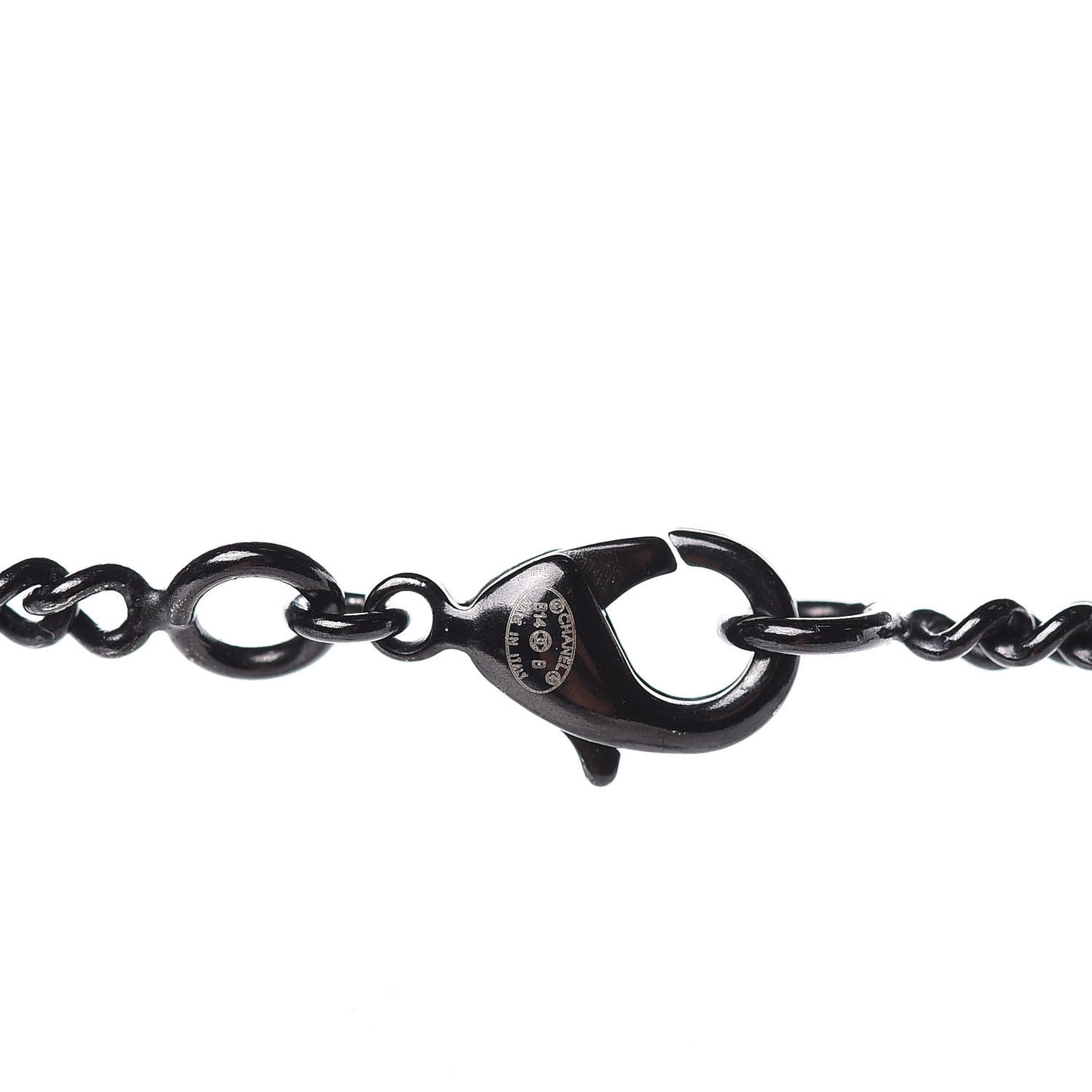 Ruthenium Crystal CC Necklace Black