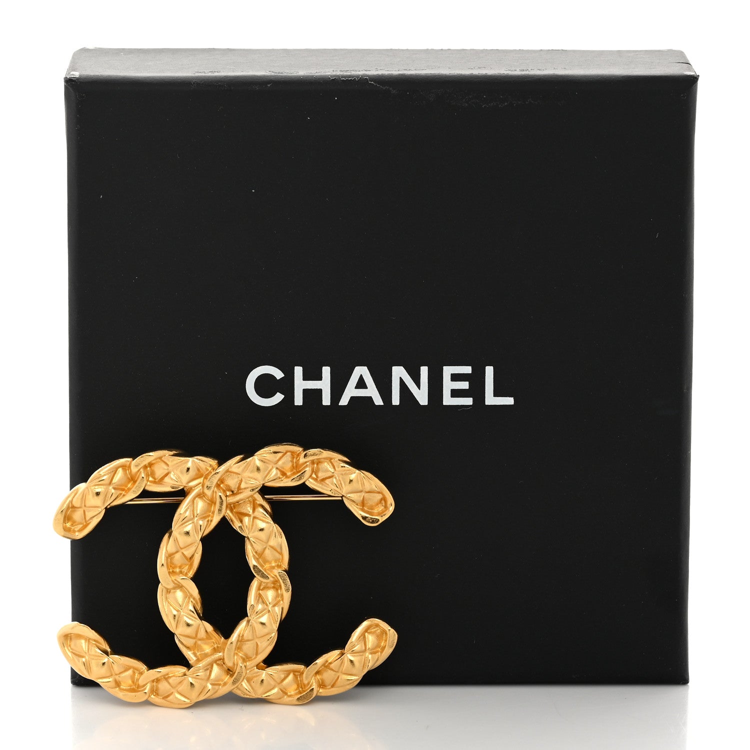 Chanel Quilted CC Brooch Gold 4 of 4