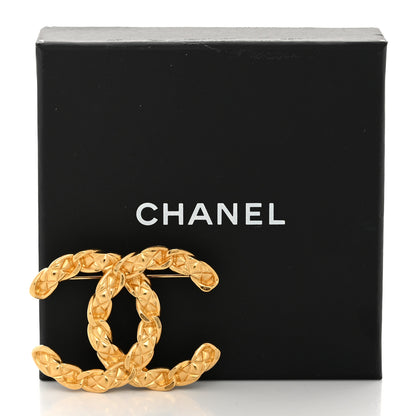 Chanel Quilted CC Brooch Gold 4 of 4