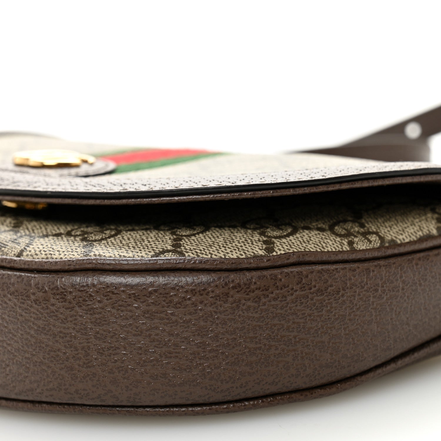 Gucci GG Supreme Monogram Textured Dollar Calfskin Web Mini Ophidia Flap Shoulder Bag Beige Ebony New Acero 10 of 10