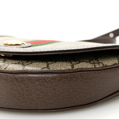 Gucci GG Supreme Monogram Textured Dollar Calfskin Web Mini Ophidia Flap Shoulder Bag Beige Ebony New Acero 10 of 10