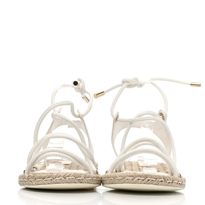 Chanel Lambskin Espadrille Sandals 37 White 2 of 4