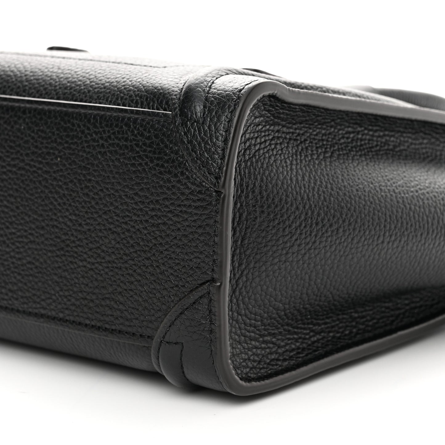 Drummed Calfskin Nano Luggage Black