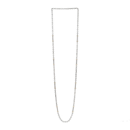 David Yurman Sterling Silver 18K Yellow Gold Metro Station Necklace 3 of 4