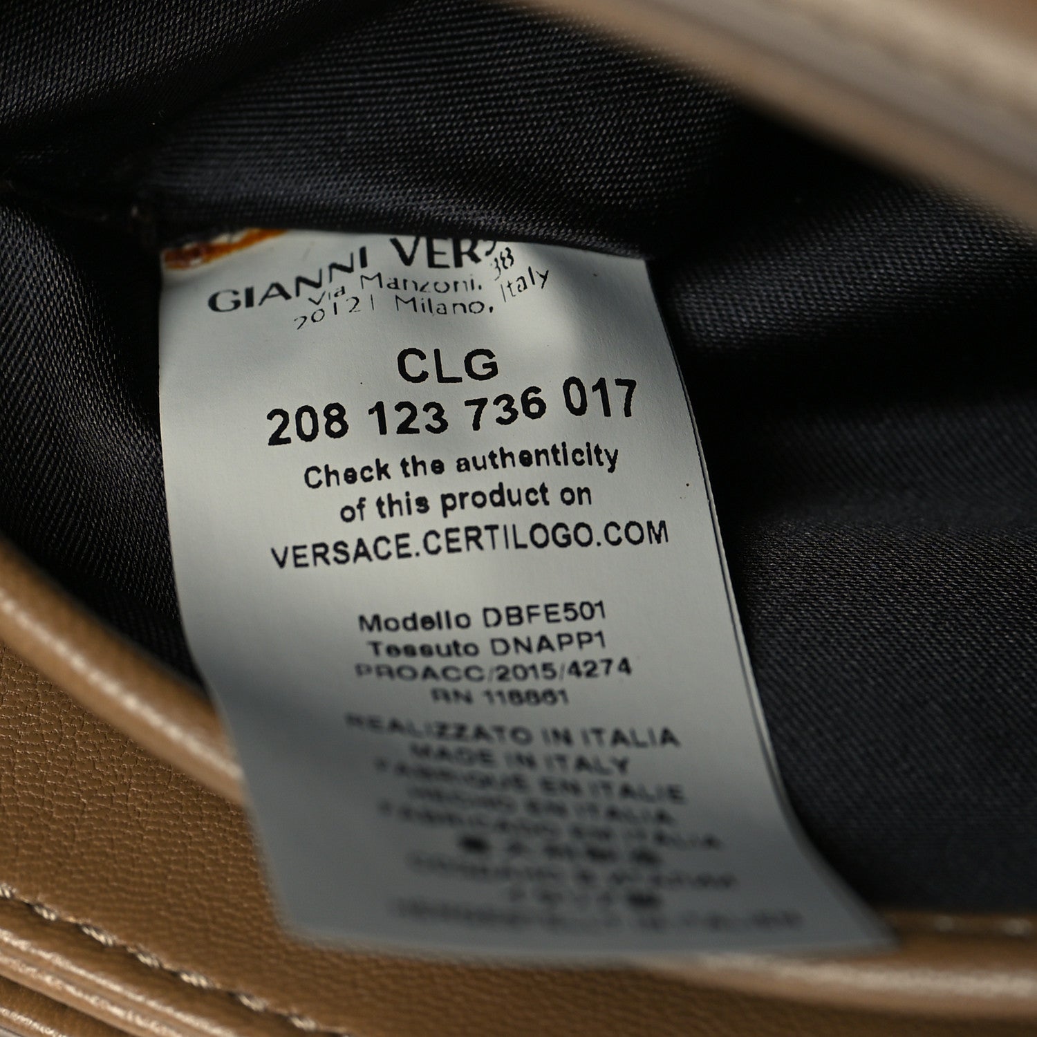 Versace Nappa Palazzo Sultan Shoulder Bag Brown 7 of 10