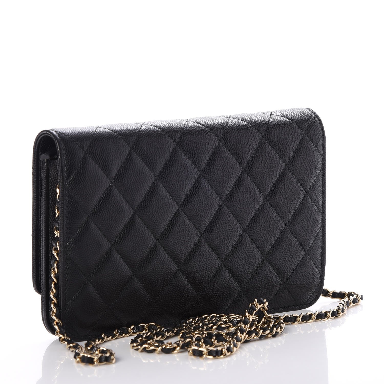 Chanel Caviar Quilted Golden Class Wallet On Chain WOC Black 3 of 9