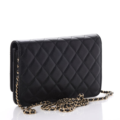 Chanel Caviar Quilted Golden Class Wallet On Chain WOC Black 3 of 9