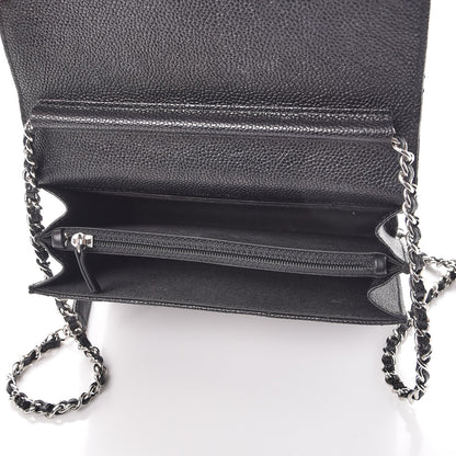 Chanel Caviar Chevron Quilted Square Wallet On Chain WOC Black 5 of 9