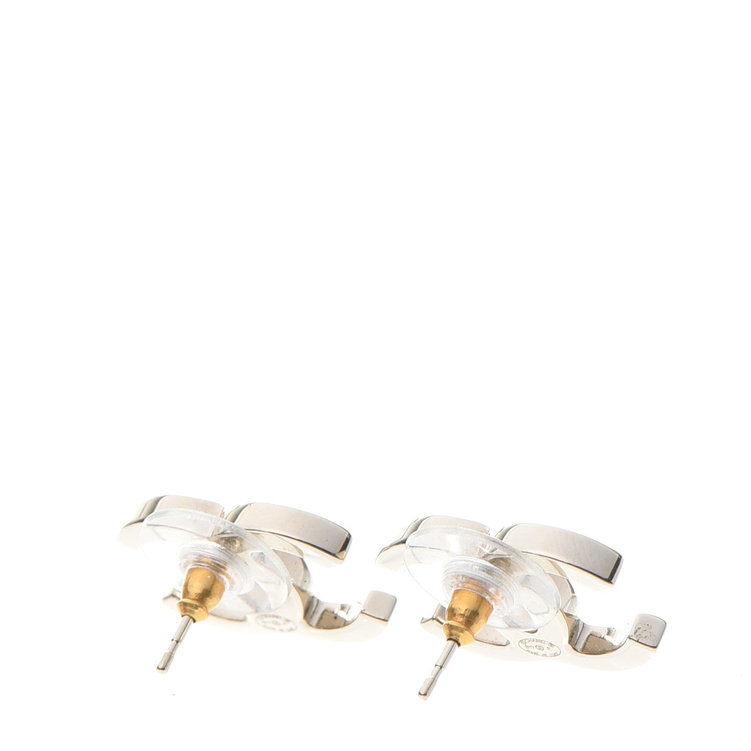 Chanel Metal CC Stud Earrings Gold 3 of 6