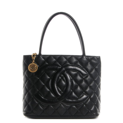 Chanel Caviar Medallion Tote Black 1 of 8