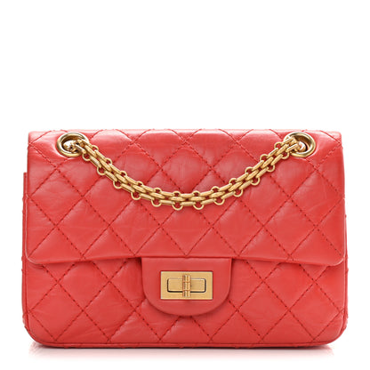 Chanel Aged Calfskin Quilted 2.55 Reissue Mini Flap Red 1 of 10
