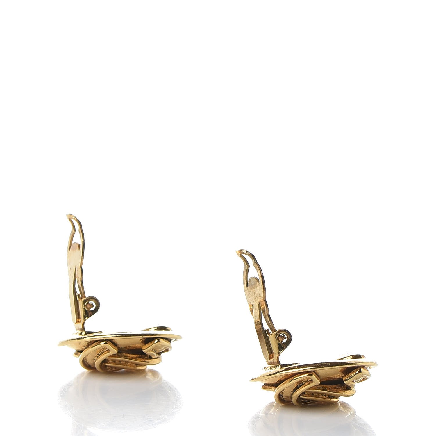 Chanel CC Clip On Earrings Gold 3 of 4