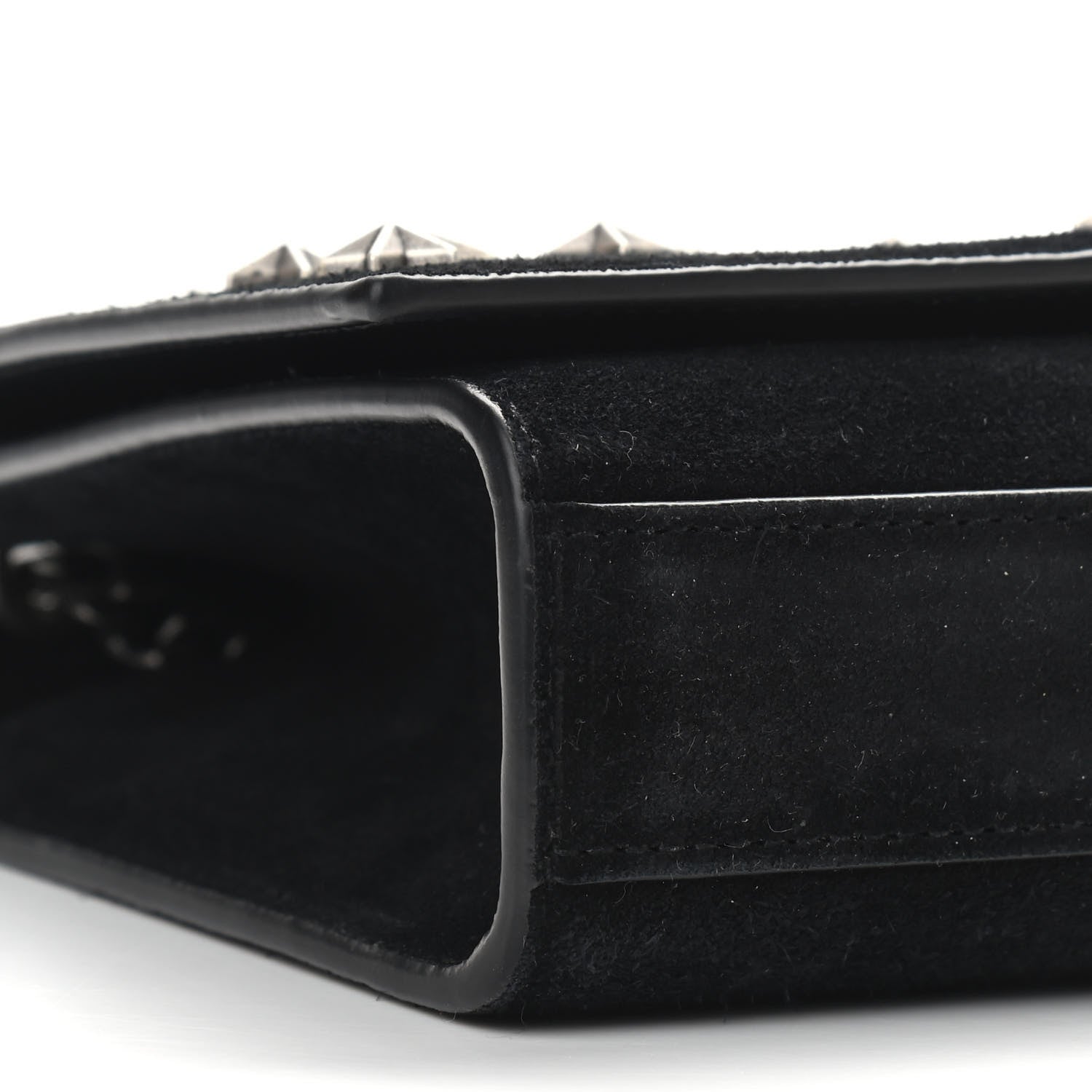 Saint Laurent Suede Star Studded Monogram Small Kate Satchel Black 7 of 8