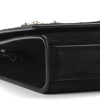 Saint Laurent Suede Star Studded Monogram Small Kate Satchel Black 7 of 8