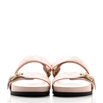 Louis Vuitton Mahina Bom Dia Flat Mule Sandals 38 Light Pink 2 of 9