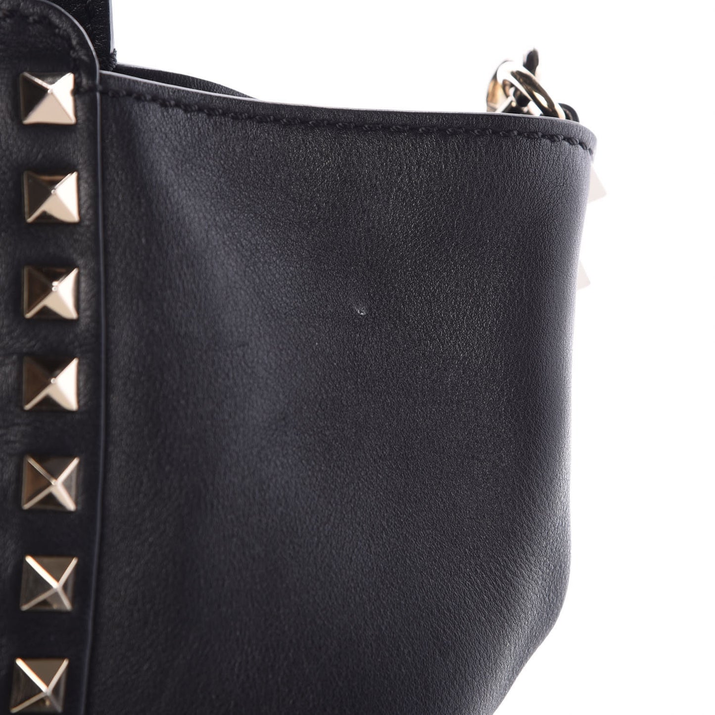 Vitello Medium Rockstud Tote Black