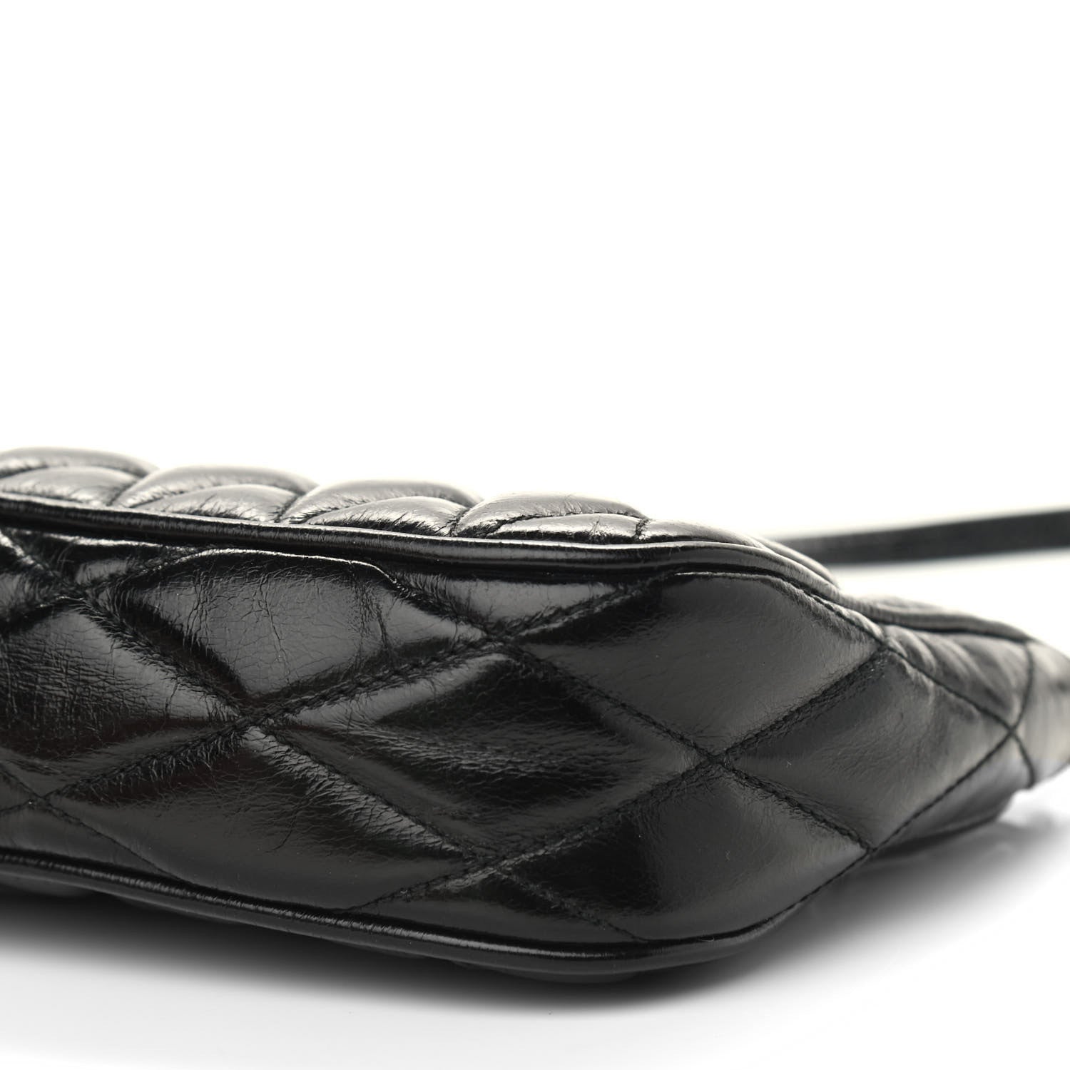 Miu Miu Vitello Shine Quilted Pochette Black 9 of 9