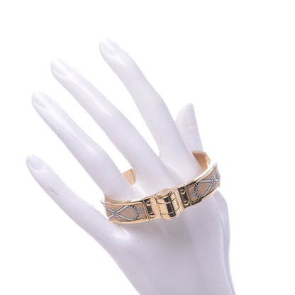 Hermes Enamel Printed Narrow Charniere Cuirs Marins Hinged Bracelet M 2 of 5