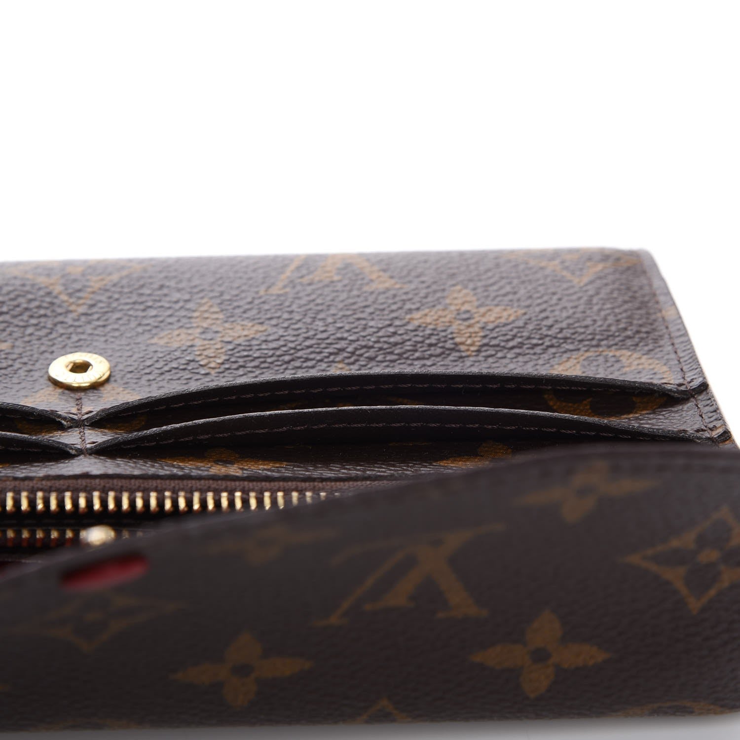 Louis Vuitton Monogram Emilie Wallet Red 9 of 10