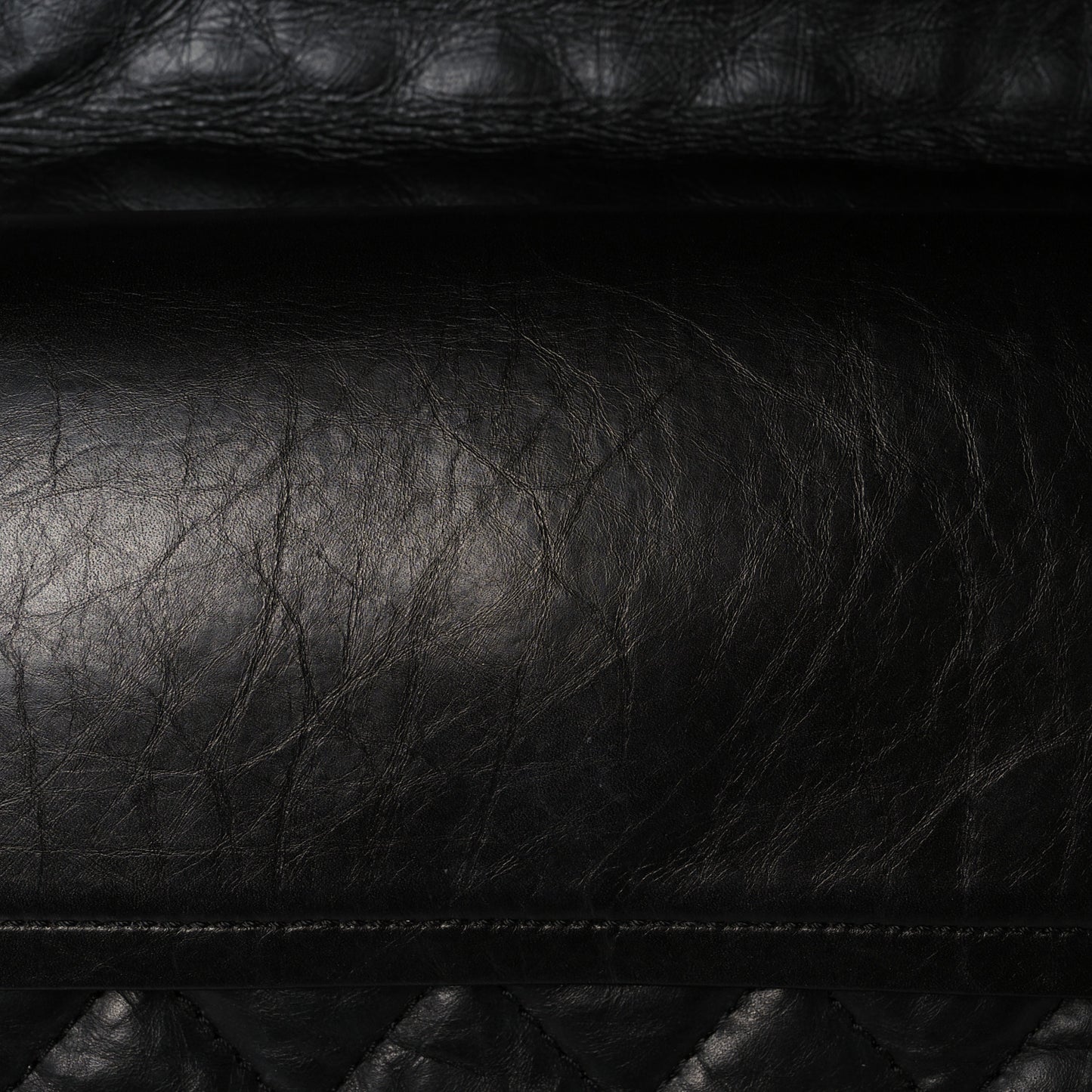 Aged Calfskin Quilted 2.55 Reissue 227 Flap Black
