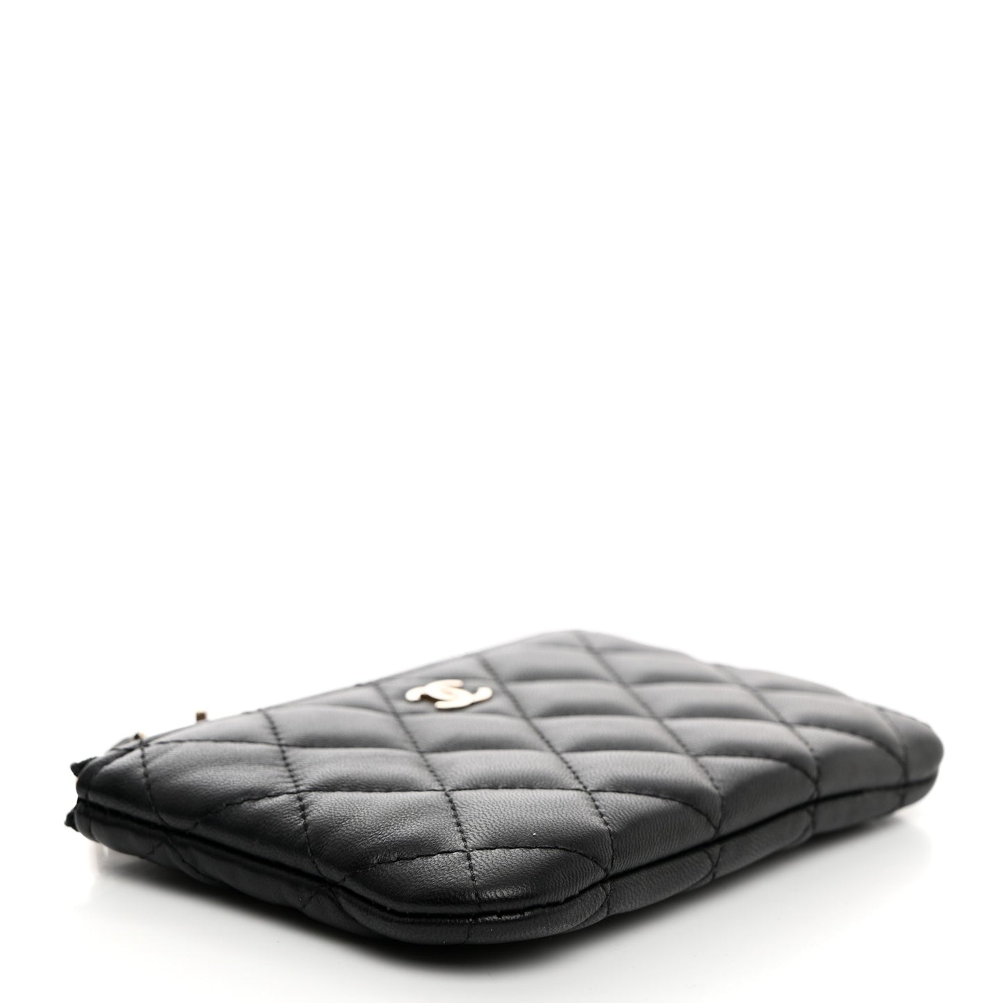 Lambskin Quilted Casino Coin Purse Black