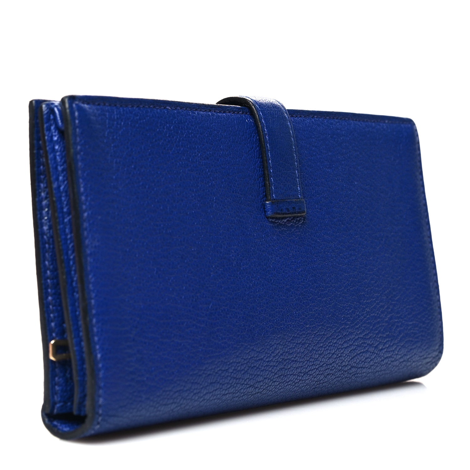 Hermes Chevre Mysore Bearn Gusset Wallet Bleu Electrique 3 of 15