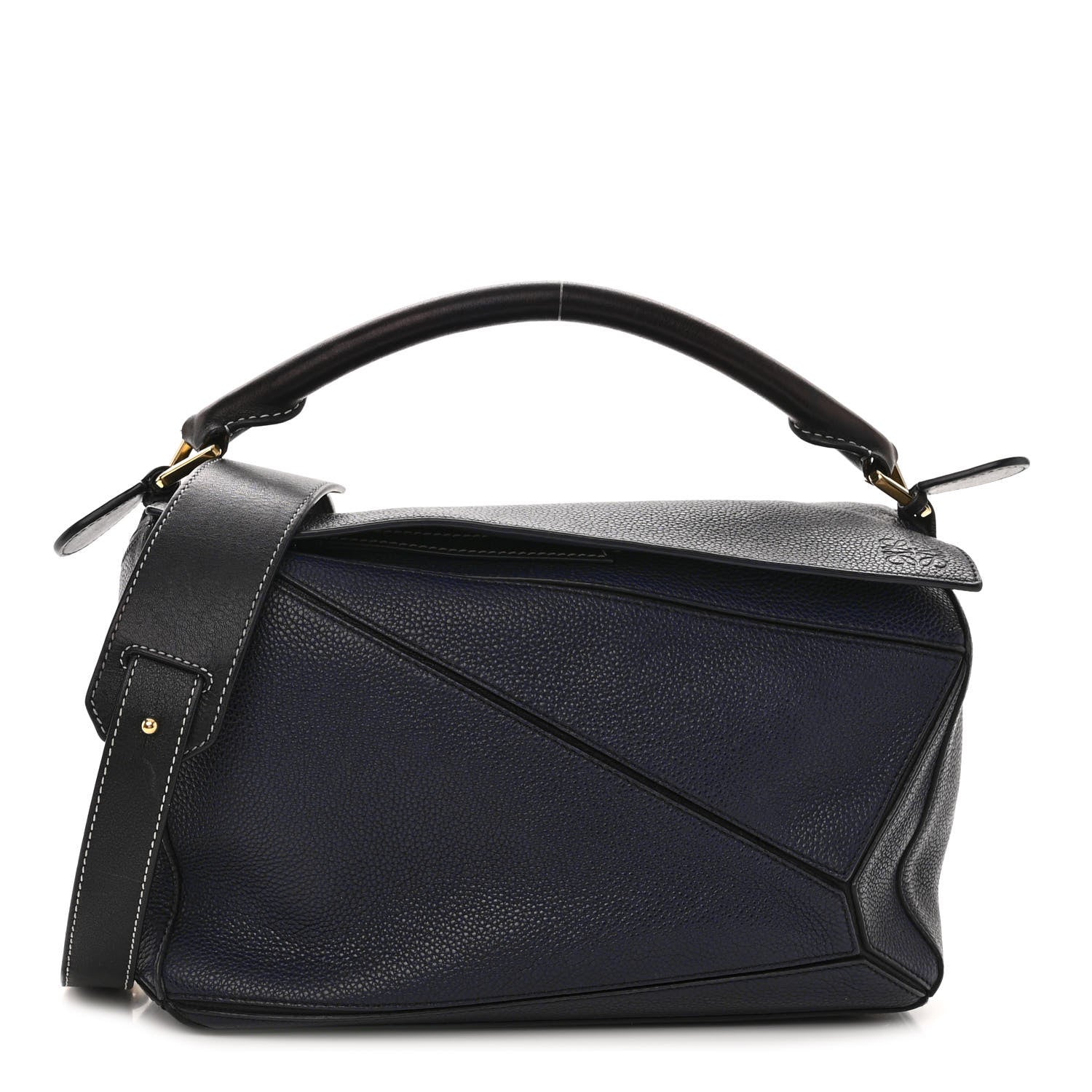 Loewe Calfskin Medium Puzzle Bag Midnight Blue Black 1 of 13