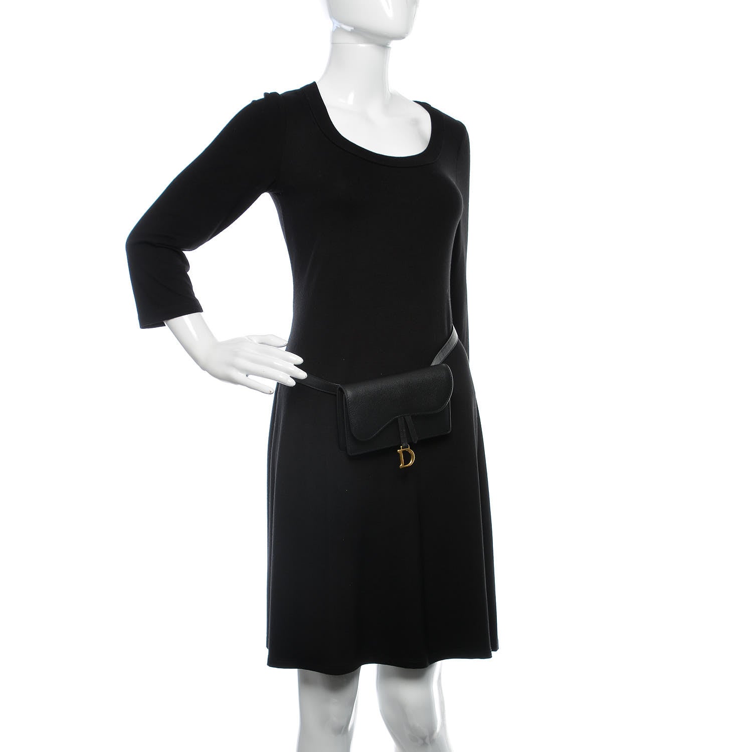 Christian Dior Grained Calfskin Saddle Belt Bag Black 2 of 10