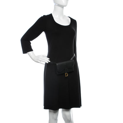 Christian Dior Grained Calfskin Saddle Belt Bag Black 2 of 10