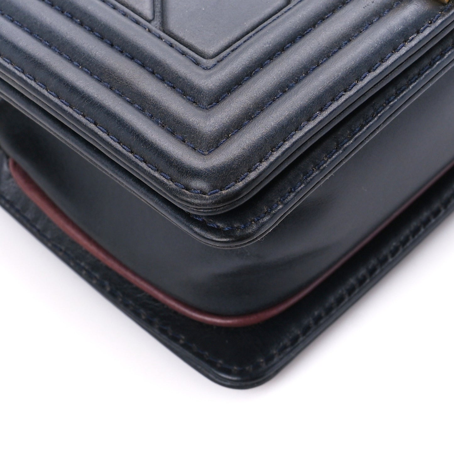 Calfskin Embossed Small Paris Salzburg Boy Flap Navy