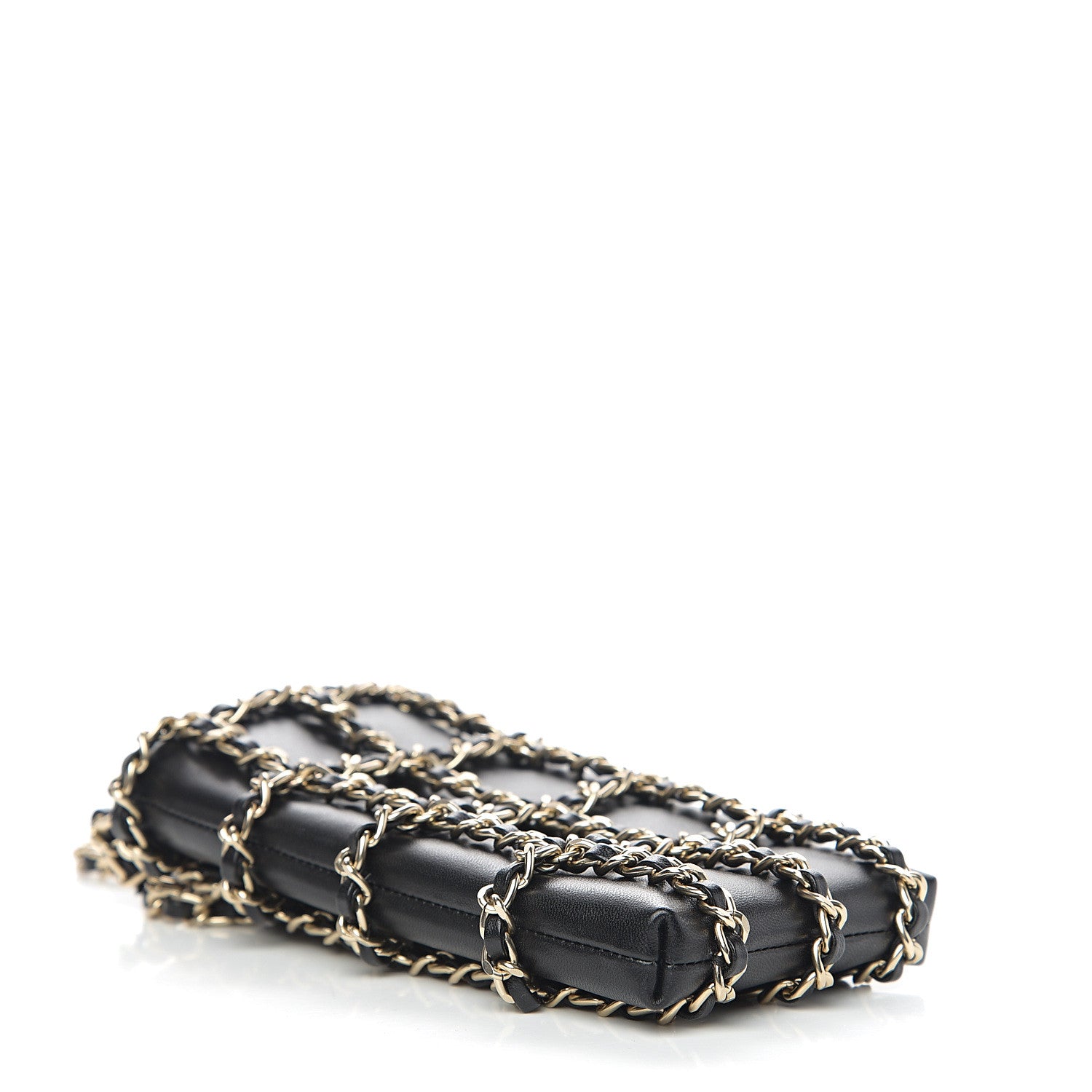 Chanel Lambskin Quilted Small Clutch With Chain Black 3 of 8