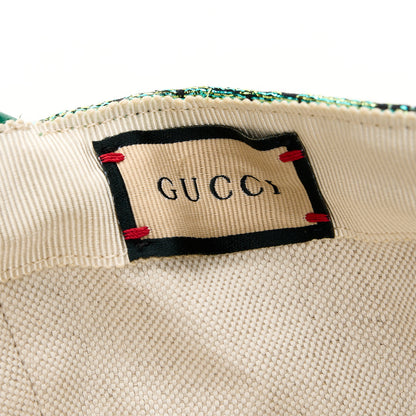Gucci Silk Blend Jacquard Monogram Santa Barbara Baseball Hat S Green Black Radiant 8 of 9