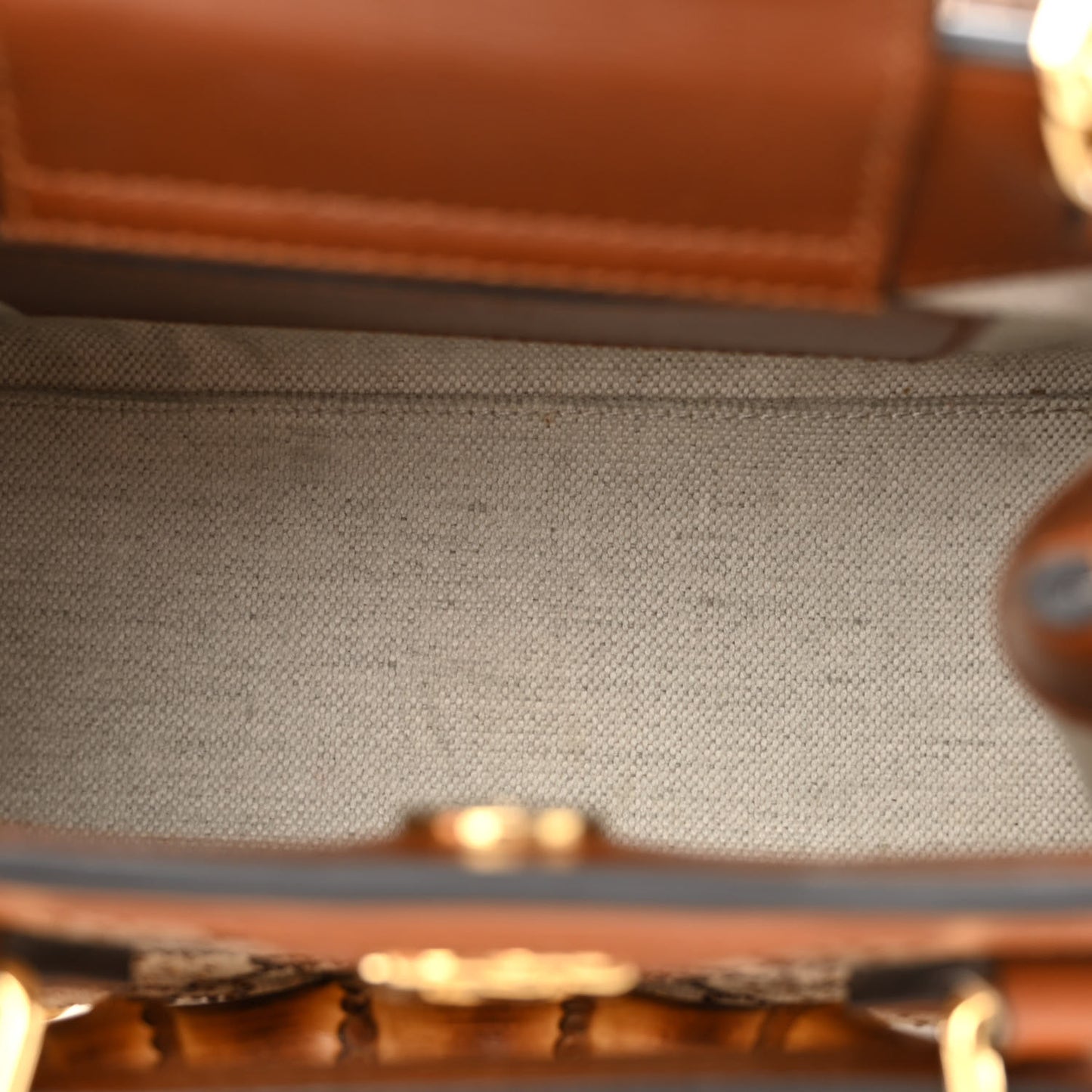 New Canvas Charisma Calfskin Crystal GG Monogram Mini Diana Tote Bag Camel Ebony