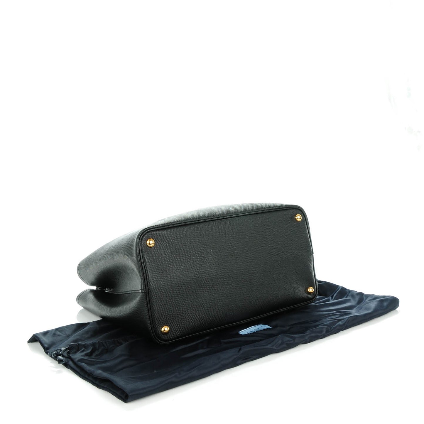 Saffiano Cuir Large Double Bag Nero Black Ciliegia