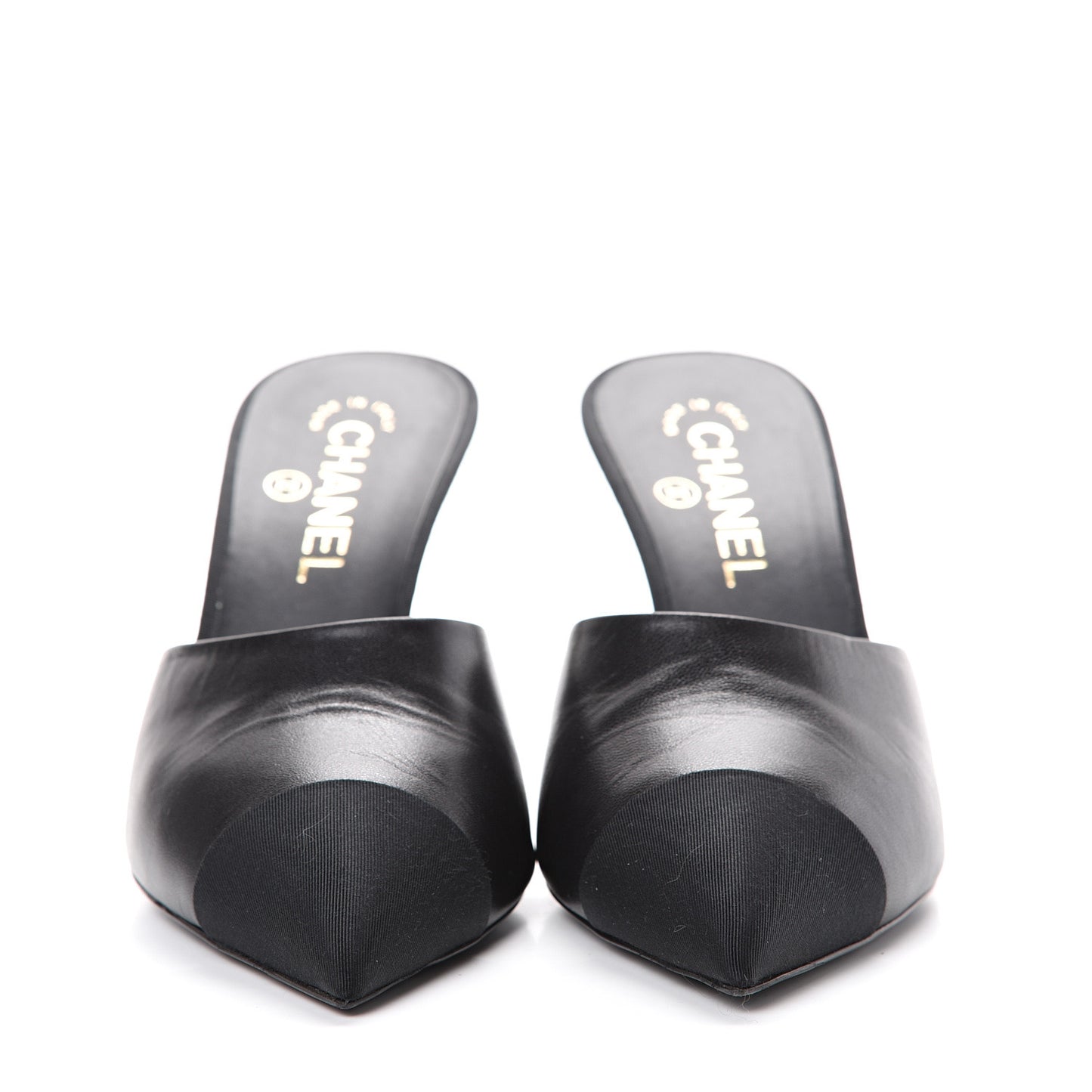 Goatskin Grosgrain Cap Toe Pearl Mule 40 Black