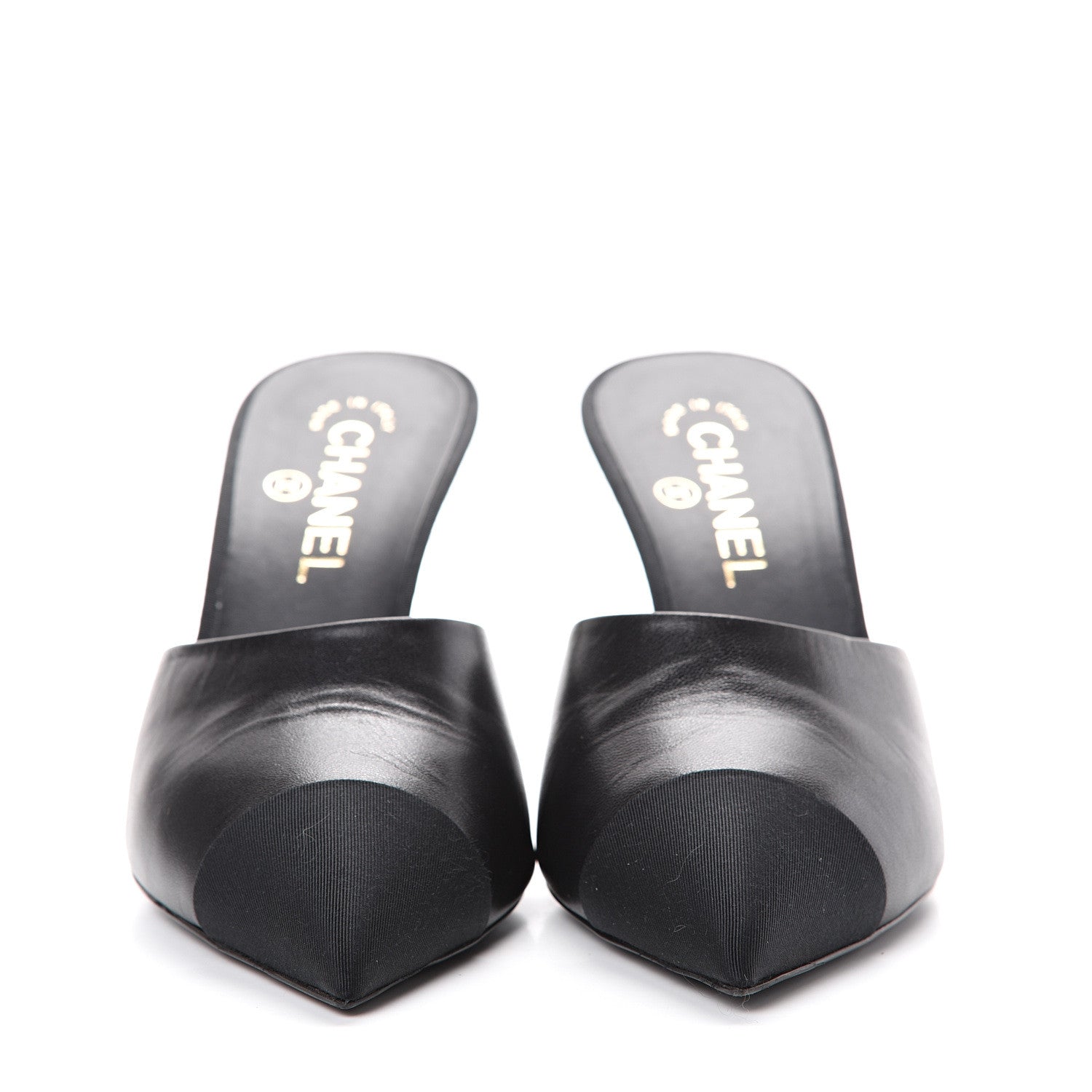 Chanel Goatskin Grosgrain Cap Toe Pearl Mule 40 Black 2 of 13