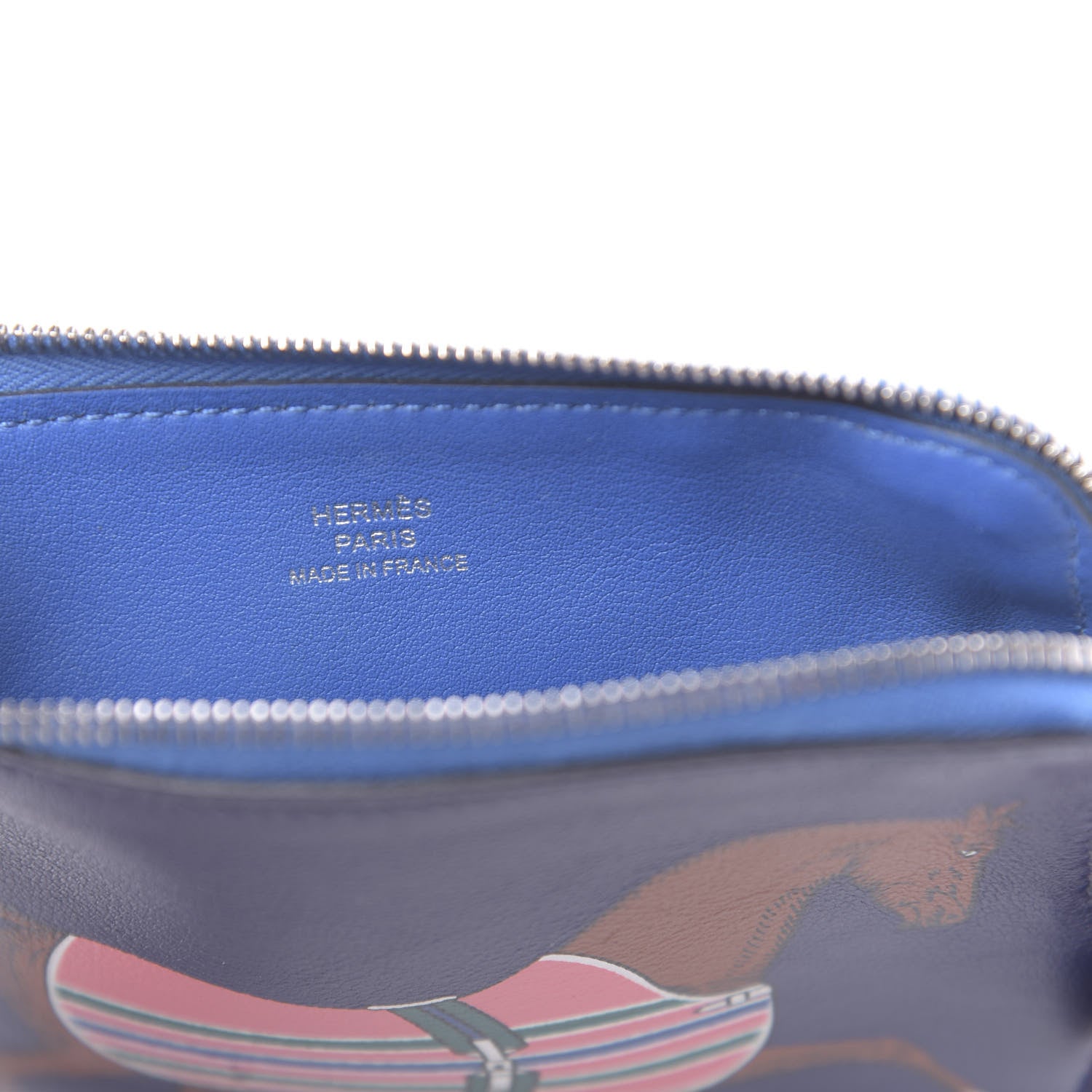 Hermes Swift Couverture Nouvelle Carre Pocket Pouch Bleu Encre Rose D'Ete 6 of 7
