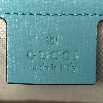 Gucci Straw Azalea Calfskin Horsebit 1955 Tote Bag Dusty Azure Black 6 of 10