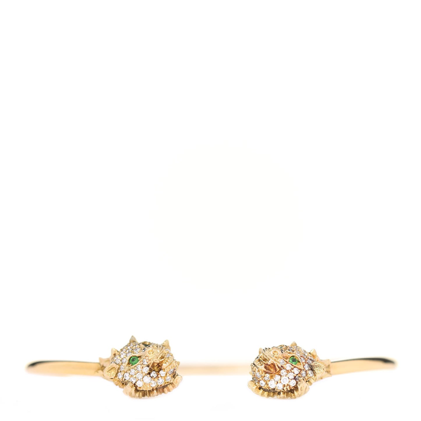18K Yellow Gold Diamond Tsavorite Marche des Merveilles Tiger Cuff Bracelet