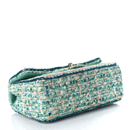 Chanel Tweed Quilted Mini Flap Green White Orange 4 of 11