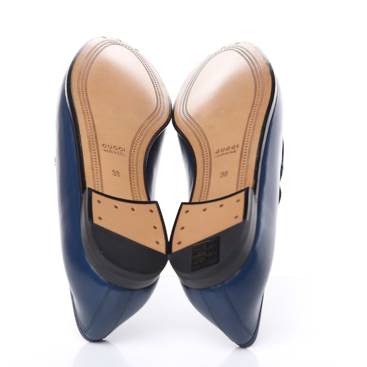 Gucci Malaga Kid Womens Jordaan Loafers 38 Blue Agata 5 of 10