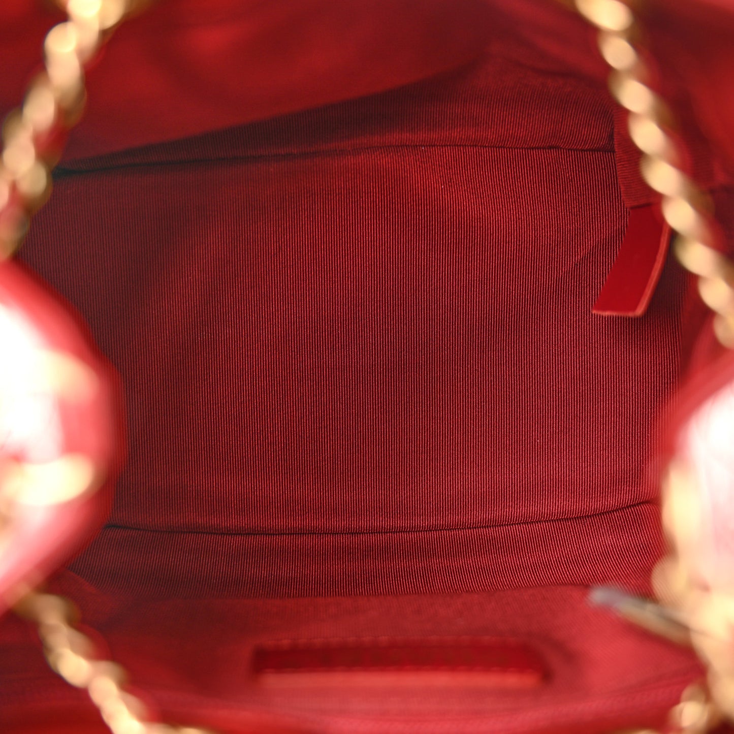 Calfskin Stitched Small Egyptian Amulet Drawstring Bag Red