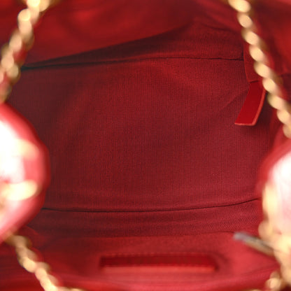 Chanel Calfskin Stitched Small Egyptian Amulet Drawstring Bag Red 5 of 13